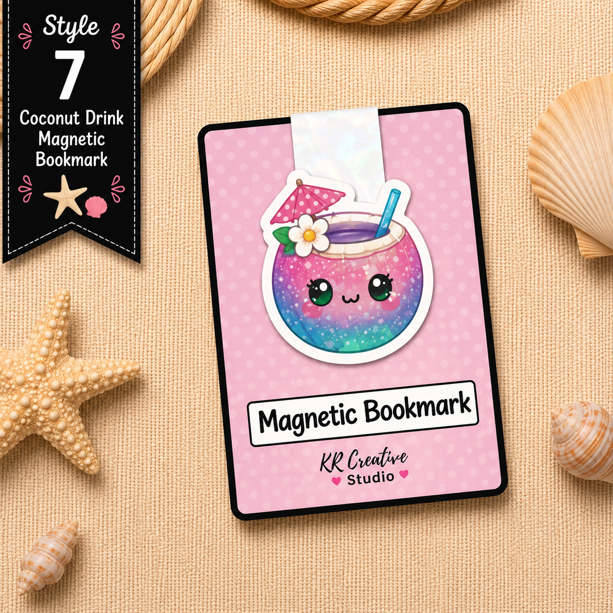 Beach Magnetic Bookmarks | Handmade Bookmark Set | Book Lover Gift | Beach & Tropical Reading Accessories