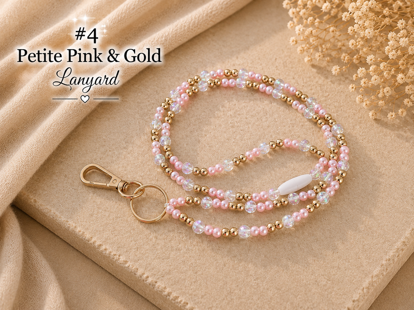 Handmade Beaded Teacher Lanyard | Stylish ID Badge Lanyard for Teachers & School Staff