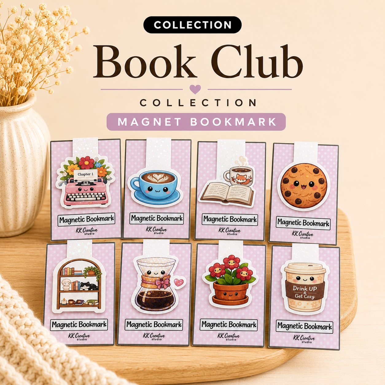 Book Club Collection Magnetic Bookmarks | Cute Reader Gifts | Magnetic Page Markers