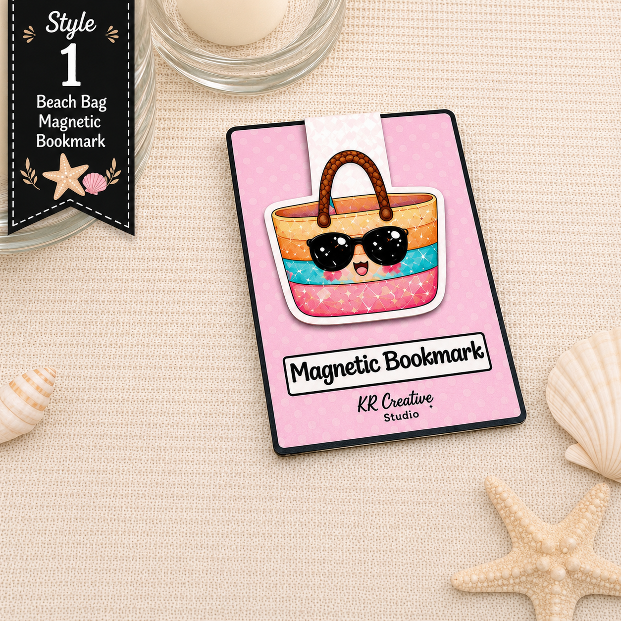 Beach Magnetic Bookmarks | Handmade Bookmark Set | Book Lover Gift | Beach & Tropical Reading Accessories