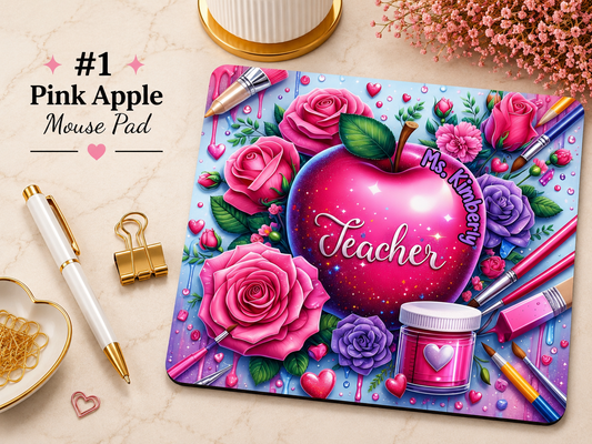 Personalized Teacher Mouse Pad | Custom Teacher Gift | School Staff Desk Accessory | Optional Name Personalization