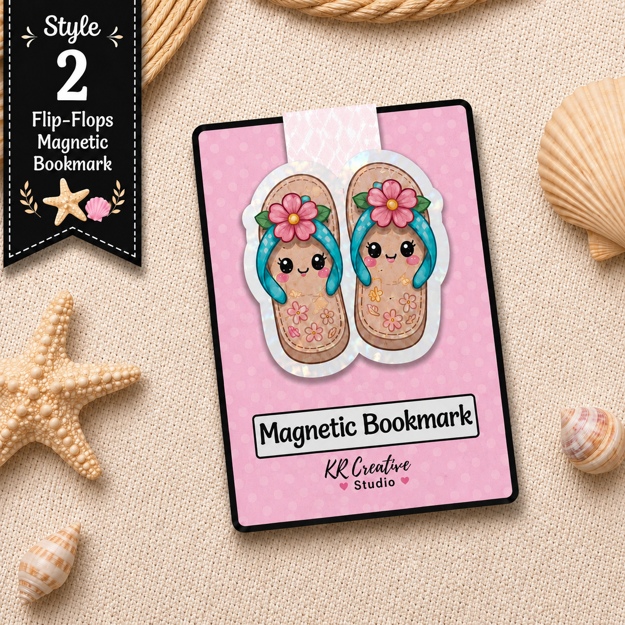Beach Magnetic Bookmarks | Handmade Bookmark Set | Book Lover Gift | Beach & Tropical Reading Accessories