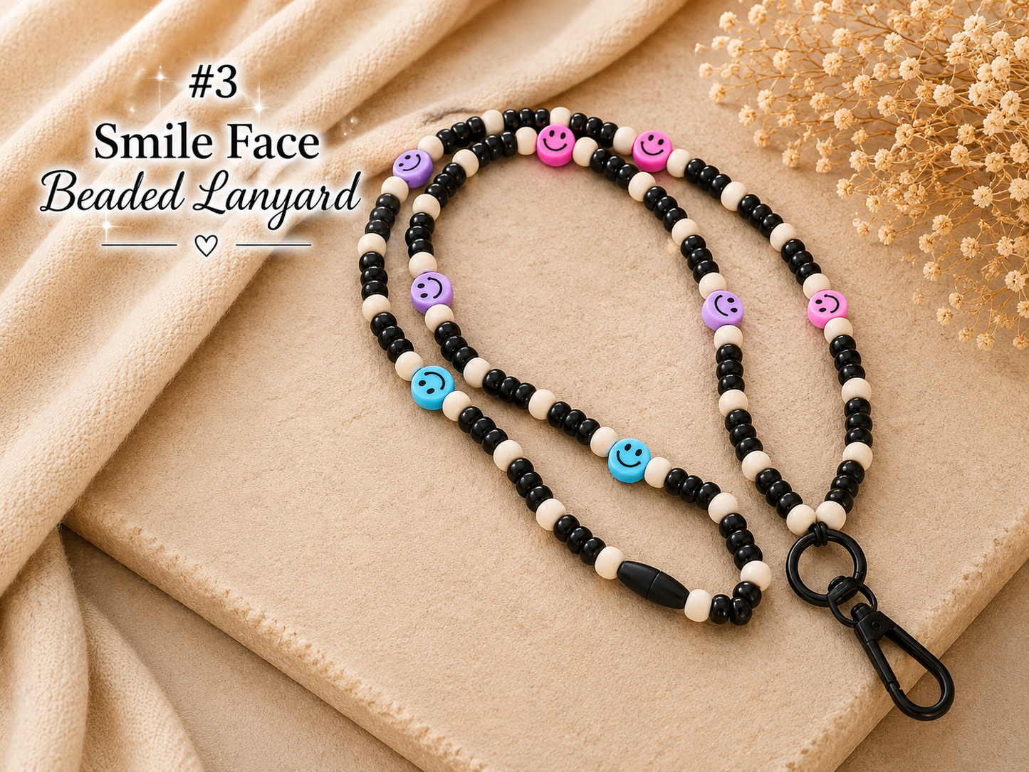 Handmade Beaded Teacher Lanyard | Stylish ID Badge Lanyard for Teachers & School Staff