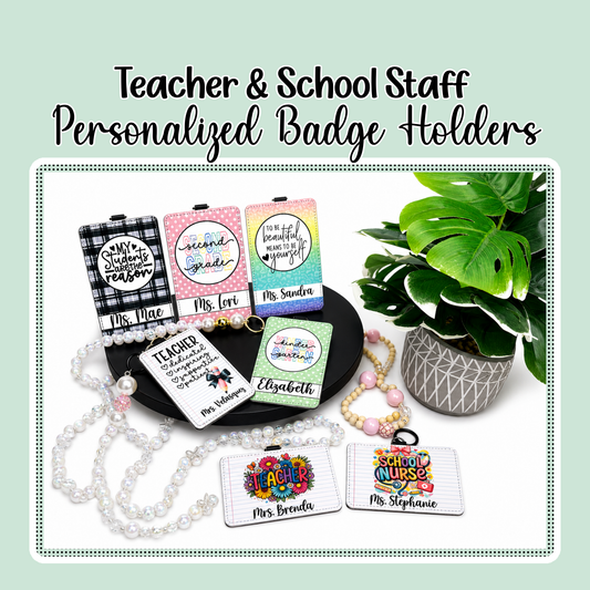 Personalized Teacher Badge Holder | Custom Teacher Badge Reel | Teacher Gift | School Staff ID Holder | Personalized Name Badge Reel