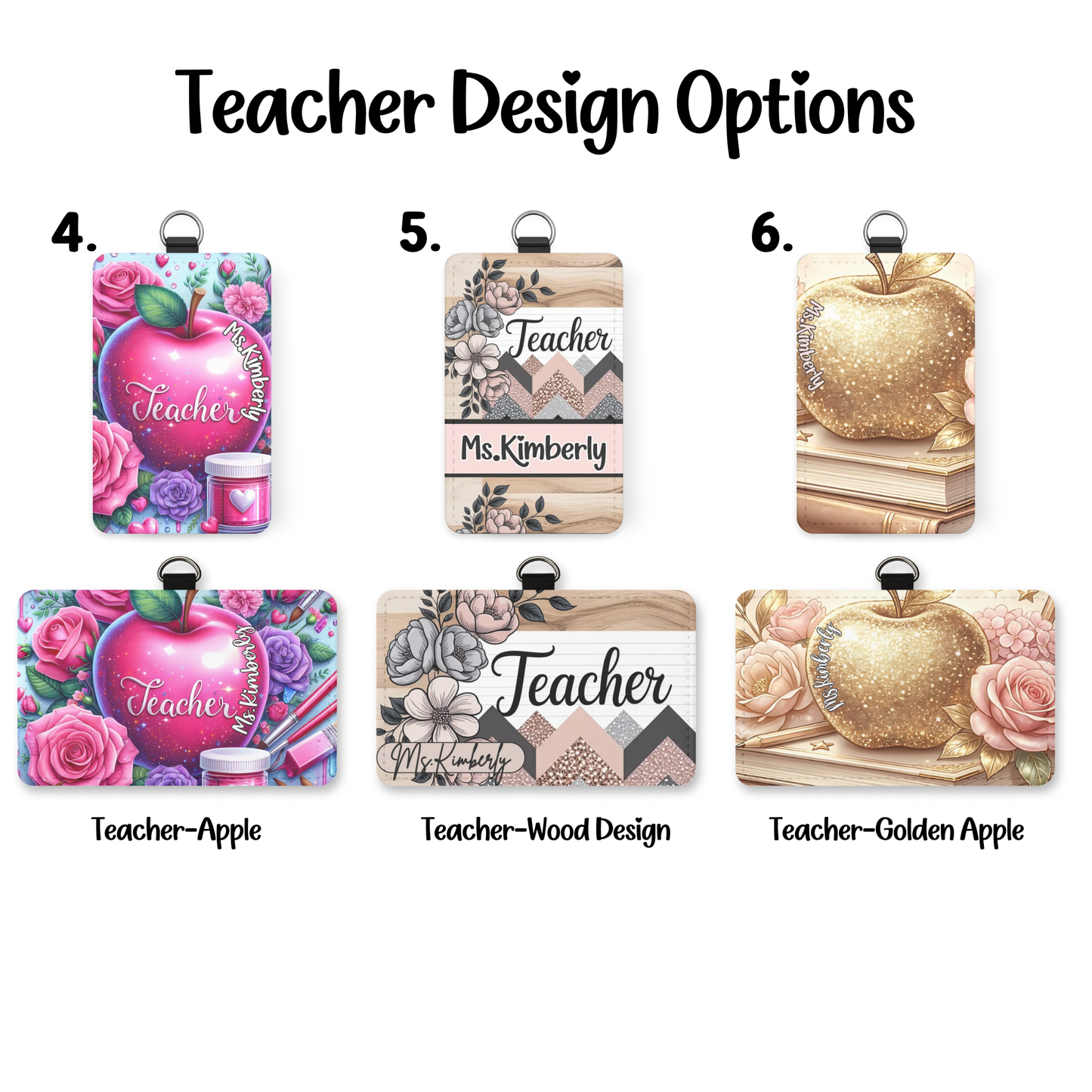 Personalized Teacher Badge Holder | Custom Teacher Badge Reel | Teacher Gift | School Staff ID Holder | Personalized Name Badge Reel
