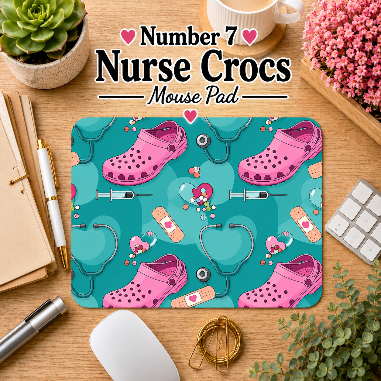 Personalized Nurse Mouse Pad – Custom Name Healthcare Mouse Pad – RN, LPN, CNA, Medical Assistant Desk Accessory